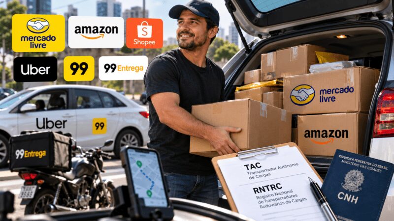 Tem carro ou moto? Veja como ganhar dinheiro com entregas, Uber, 99, Amazon e Shopee